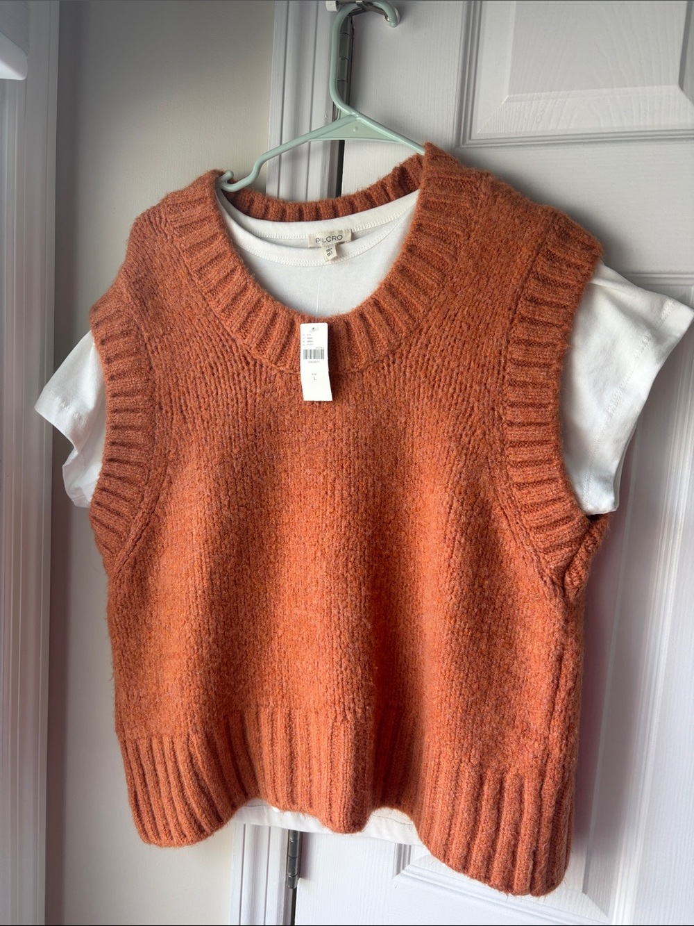 Anthropologie Knit Sleeveless Sweater Vest - Orange